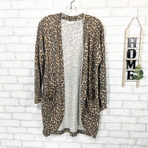 Ivoire animal print open cardigan size Small